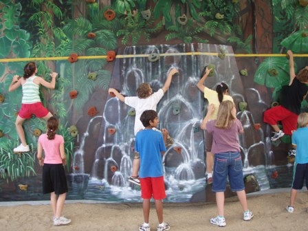 students doing bouldering activity